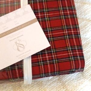 Ballard Designs Red Plaid Bedskirt Twin nwt